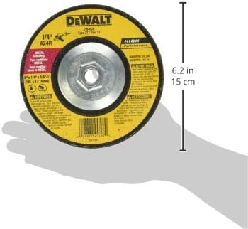 ДЕВАЛТ ДВ4626 6-Инчен на 1/4-Инчен на 5/8-Инчен - 11 Метално Тркало За Мелење Со Високи Перформанси