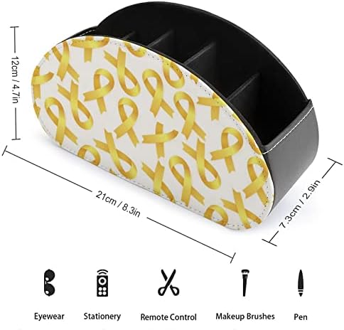 Златна лента до детска свест за рак на карцином Печати ТВ далечински управувач за складирање на кутии Пу кожа 5 оддели за оддели