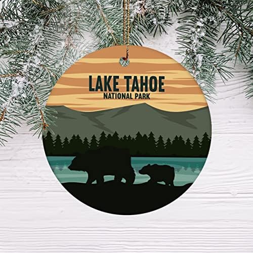 CharuntParrot DD1X Lake Tahoe Божиќен украс, Национален парк Божиќ, Lakeубовник на езерото Тахое парк Божиќ украс бобл украс кенмамичен материјал MDF MDF 1