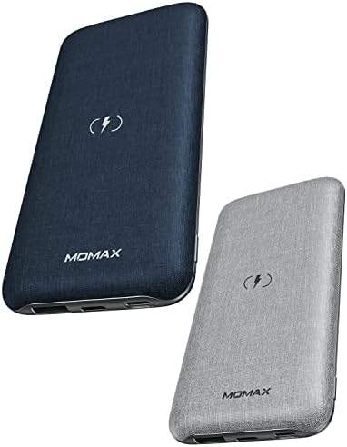 Безжичен преносен полнач MOMAX, 10000mAh MFI Bank Bank Lightning input 20W PD QC 3.0 USB C Надворешен пакет на батерии 2 Влез и 3 Полнач за излезен телефон за iPhone, AirPods