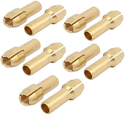 X-Ree 10PCS 3.2mm Clicking Dia Copper Collet Collet Орев за ротирачка моќност (Dado Adattatore на Pinza во Rame Diametro 10pcs