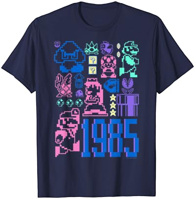 Супер марио 35-годишнина 1985 Пиксели Уметност Маица
