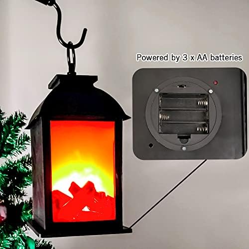 Светла со камин LEDHOLYT, LED светлосни светла, AA батерија што висат светла на пламен, домашни затворени и надворешни декорации, погодни за