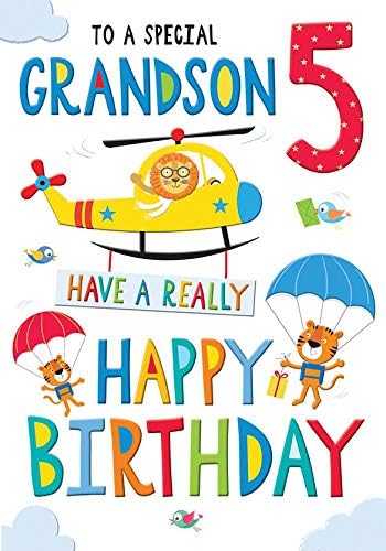 Малолетничка роденденска картичка на возраст од 5 внук - 9 x 6 инчи - Регал Издаваштво C80577