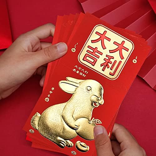ТОСАМЗУ 36 еез Кинески Црвени Пликови Среќни Пликови За Пари 2023 Кинеска Нова Година Плик За Зајаци За Пролетен Фестивал, Свадба, Дипломирање И Роденден (Златен Зајак