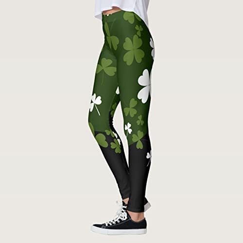 ЈАЛФЈВ Женски Јога Панталони Со Џеб Женски Падистри Со Среќа Зелени Панталони Печатење Хеланки Панталони За Јога Трчање Пилатес