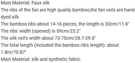 1,8 Метри Лева Рака Долги Свилени Вентилатори Превези Рачка Стомачен Танц Вентилатор Рачно Изработена Свила Фан ПАРТИЈА САМ