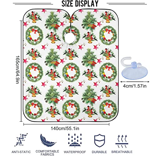 висесани Божиќни Шарени Бербер Кејп Полиестерски Салон За Сечење Коса Кејп Престилка Антистатичка Фризура Водоотпорна Крпа За