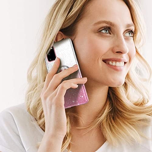 Nclcase Samsung Galaxy S20 FE 5g Случај, Блинг Светкав Сјај Симпатична Телефонска Кутија За Жени Девојки Со Kickstand, Тенок Фит Капка