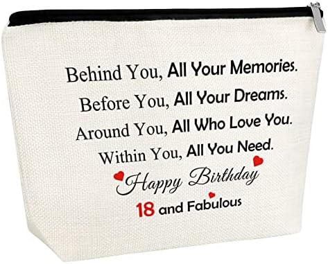 Подарок за 18-ти Роденден За Девојчиња Торба За Шминка 18-Годишни Подароци За Роденден Подароци За Среќен Роденден За Пријателката