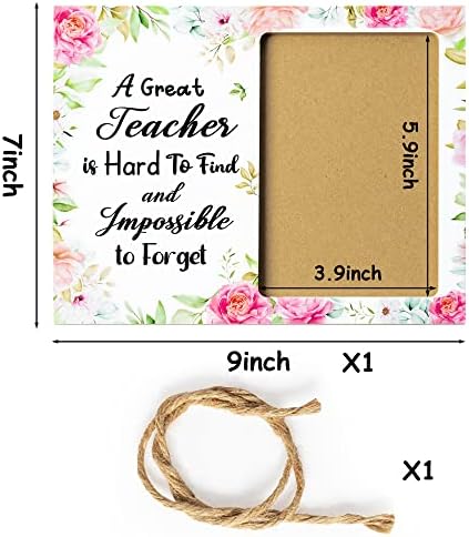 Рамка за слика на наставници во Буниер, Рамки за благодарност за наставници, цветни дрвени таблети албум за виси слики, назад