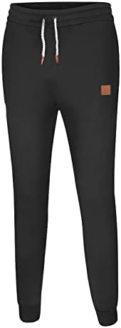 Askelly Mens Sweatpants со џебови, машкото основно активно руно џогер панталони-регуларни и големи и високи големини за трчање