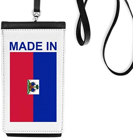Направено на Хаити земја Loveубов телефонска чанта чанта што виси мобилна торбичка црн џеб
