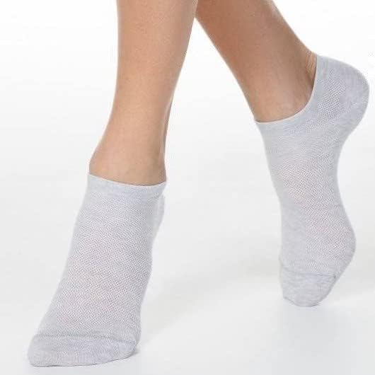 3 Пакет Унисекс Ултра Тенок Суво Вклопување За Дишење Чорапи со Низок Крој црно бела сива боја