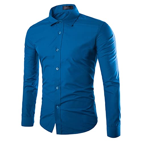 Солидна боја на маифу-GJ со цврста боја на мажите надолу со кошули, случајни јаки за вртење, тенок кошули класични стилски кошули за