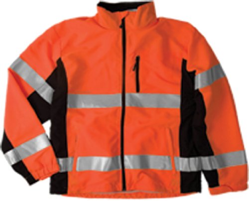 Кишиго WB101 Полиестер црна серија Windbreaker High-Viz јакна со прилагодливи манжетни, 5x-големи, портокалови