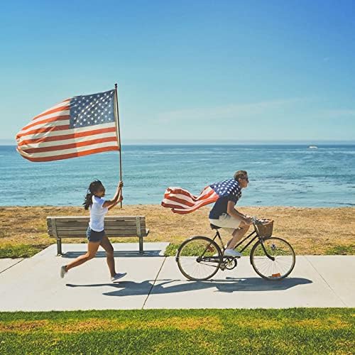 Американско знаме на Бредфорд 2x4 ft Надворешно изработено во САД, извезени знамиња во САД во САД, двојно еднострано тешка должност,