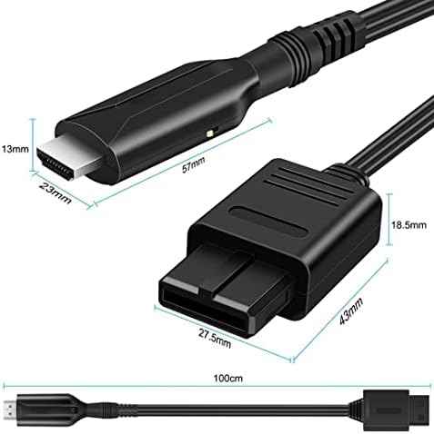 Batemen W Portable N64 во HDMI Adapter Converter со HD кабел се вклопува за Nintendo GameCube Super NES SNES, нема потреба да инсталирате драјвери, замена на задниот дел