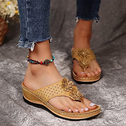 Сандали од Гуфесф за жени облечени лето, женски лак поддржуваат сандали ортотични удобни отворени пети чевли