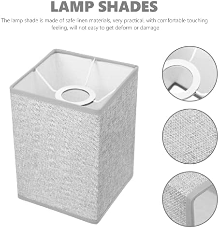Vosarea Square Farmshade Clabshade Clabshade Cover Natural Linen Lamp Lampshade Замена за ламба за маса и светло на подот