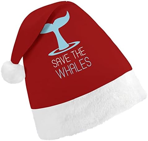 Зачувајте Ги Китовите Божиќна Капа Мека Кадифена Капа На Дедо Мраз Смешна Гравче За Божиќ Нова Година Празнична Забава