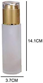 2 парчиња 60мл/2oz замрзнато стакло шишиња со празна пумпа за полнење со притискање на емулзиски лосион контејнер со златен акрилен