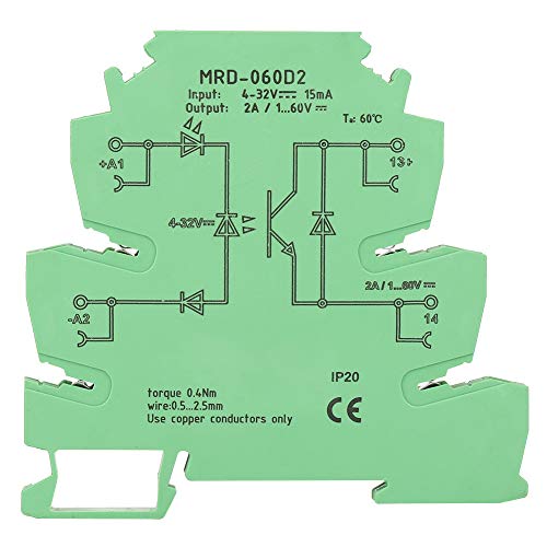 Ултра-тенки системи за автоматизација интерконектираат MRD-060D2 модул за реле на цврста состојба, калем 4-32VDC, монтиран со DIN Rail