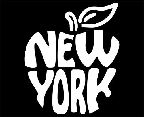 Слатка чај Декалас Newујорк Сити - Големо јаболко - 3 3/4 x 4 1/2 - налепница за намалување на винил за умирање/браник за прозорци, камиони,