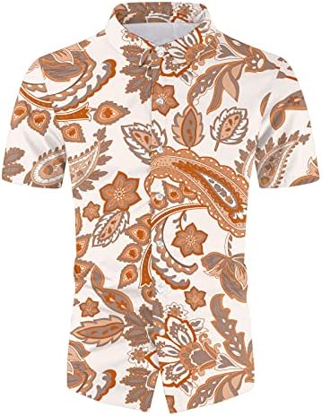 2 парчиња облека Облеки за мажи голема и висока тропска хавајска кошула и кратки комплети цветни обични летни облеки на плажа