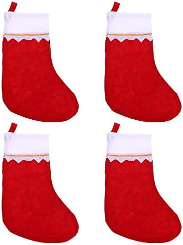 SOIMISS 4 PCS 1 Постави не-ткаени ткаенини Божиќни чорапи празнични торби за носење