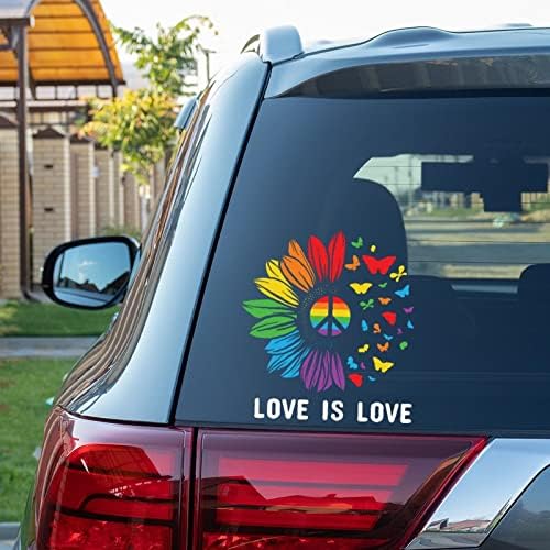 Сончогледна пеперутка Loveубов е loveубовна автомобилска декорација налепници геј гордост декларација ЛГБТ виножито еднаквост лезбејски налепници за автомобили нал