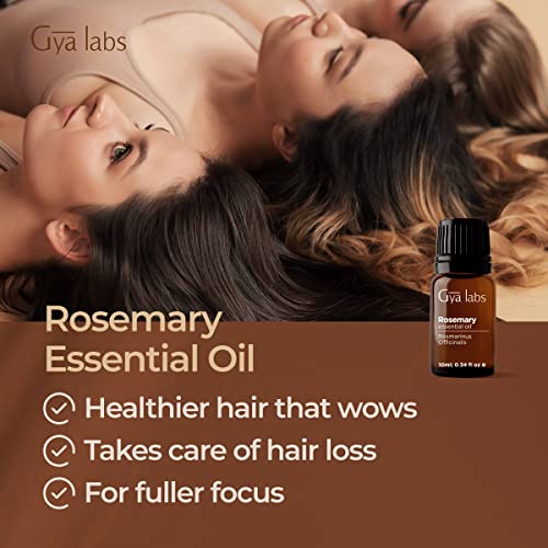 Есенцијално масло од Ylang Ylang за масло од кожа и рузмарин за сет за раст на косата - чисто терапевтско одделение за есенцијални масла -
