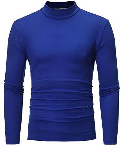 Zddo Mens Slim Fit Mock Veck Basic врвови со долги ракави Термички долна облека Turtleneck Pullver Casual Base Layer Tiles