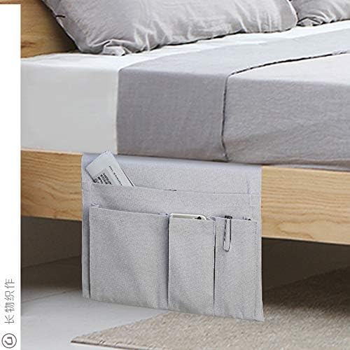 Yq whjb во кревет во кревет, организатор за складирање во кревет, не лизгање под торба за држачи на душеци со 4 џебови за списание за