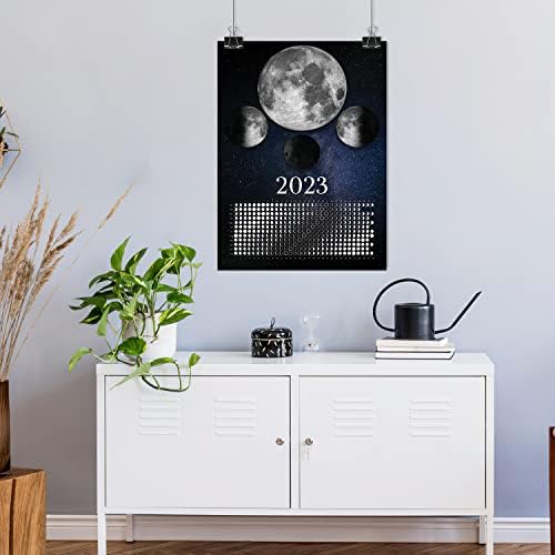 Месечината Фаза Календар 2023, 11х15 Обесени Лунарни Фази Месечината Календар, Месечината Тракер Ѕид Уметност Постер, Астрологија &засилувач;