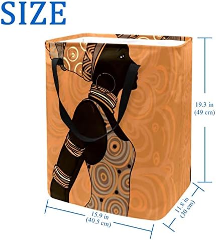 Афроамерикански Девојки Печатат Склопувачки Пречки за Перење АЛИШТА, 60 ЛИТРИ Водоотпорни Корпи За Перење Алишта Облека Играчки Складирање За