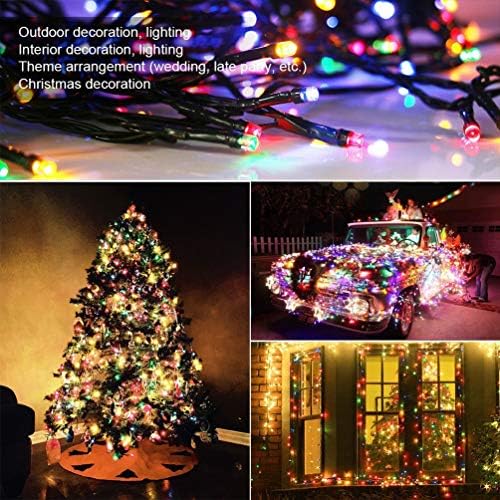 Божиќни светла во затворено дрво - 220 LED диоди 82ft/25m Мемориска функција 8 режими Крај до крај приклучок во водоотпорна декоративна декоративна