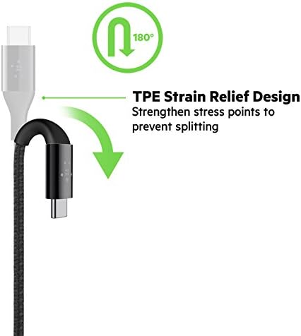 Belkin Mixit Duratek Kevlar USB-C до USB-C кабел, 4 стапки