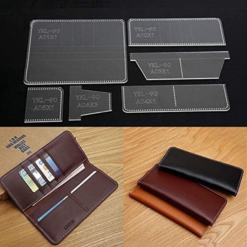 Шаблони за акрилни матрици од 6 парчиња за правење мулти џебни чанти паричник DIY кожа занает