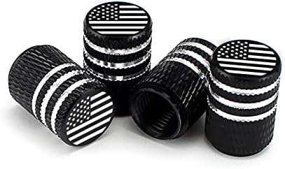 Капче за гуми за гуми во црна боја во САД, 4 парчиња алуминиумска легура Алуминиумска автомобил против кражба на тркала за дизајн на гуми,