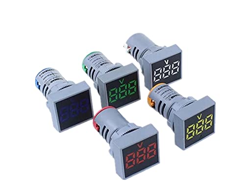 SKXMOD 22mm мини дигитален волтметар квадрат AC 20-500V напон на напон на напон на напон на напон LED индикатор за сила