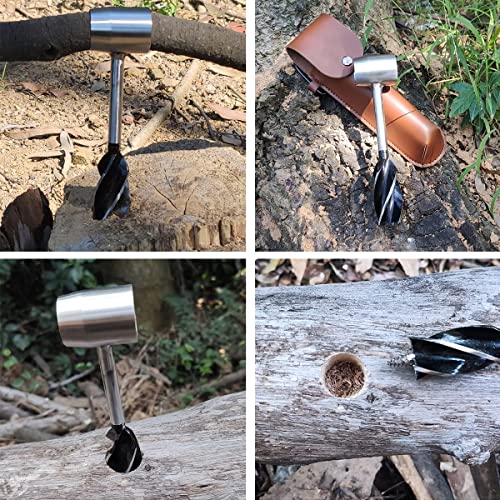 Bushcraft Hand Auger Spen With With With With With Wither Cover, преносни алатки за дупчење на дрво и рачно создавање на дупки