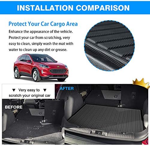 Kust Custom Fit Cargo Mat за 2020-2023 Ford Escape Hybrid & No-Hybrid Cargo liner All The Weather Trung Liner Train Black TPO