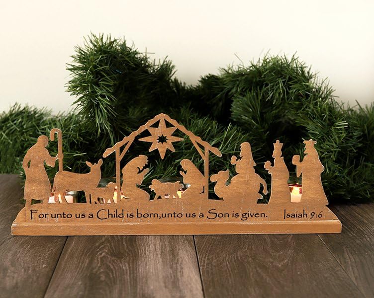 Дрво Рождество Свеќа Држач Постави Рустикален Доаѓањето Рождество Сцена Божиќ Декор