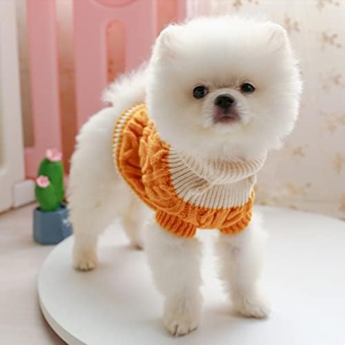 Houkai мало куче мачка плетен џемпер кучиња скокач со кученца зимска топла облека облека