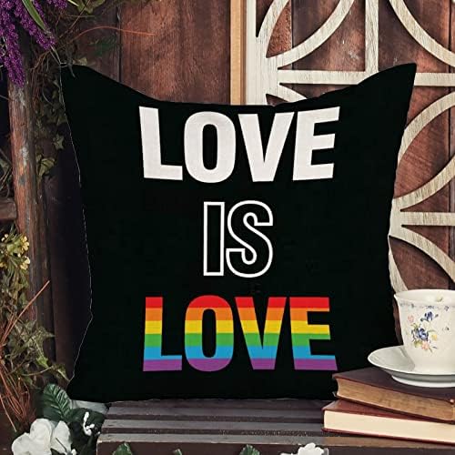Фрли перница за покривање на перница е loveубов ЛГБТК геј перница кутија гордост лезбејски геј ЛГБТК перница покритие рустикален