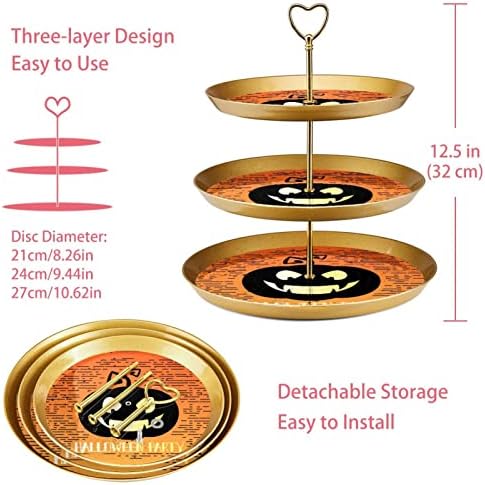 3 Ниво Кекс Штанд Ноќта На Вештерките Партија Тиква Десерт Маса Нивоа Служат Коцки За Партии