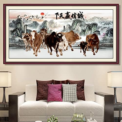 Интар 5Д Дијамантски комплети за сликање Голема големина целосна вежба кинески сликарство Rhinestones Везење wallидна уметност декорт сет 47.2x23,6 инчи