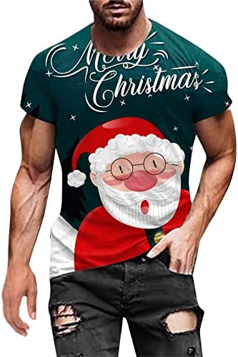 ZDDO Божиќен машки војник со кратки ракави со кратки ракави, мускули тенок фит дизајнер на забави врвови Божиќни графички смешни спортски тимови