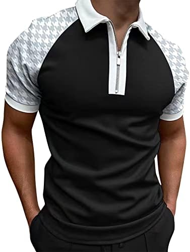 Машка лежерна удобна маица кошула за голф ретро боја на отворено улица кратки ракави со копче за печатење со копче надолу